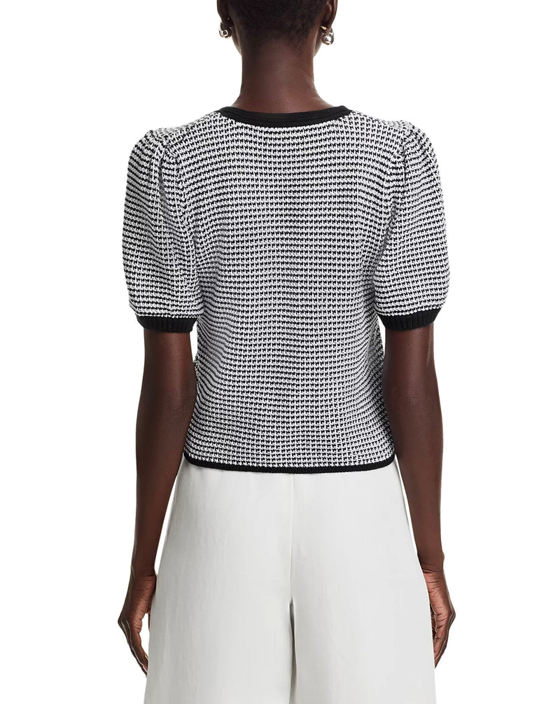 Elaine Puff Sleeve Bow Cardi-Sweaters-Uniquities