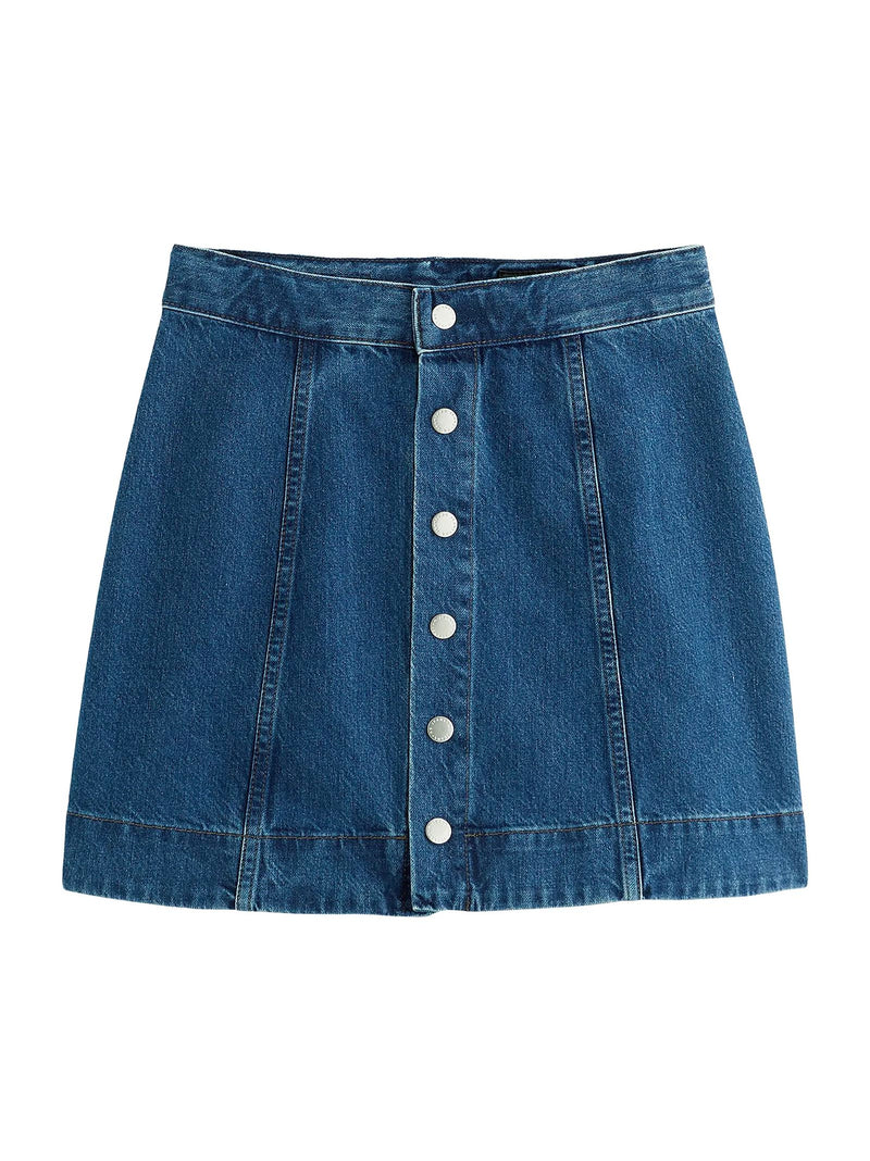 Evie Denim Skirt-Denim-Uniquities