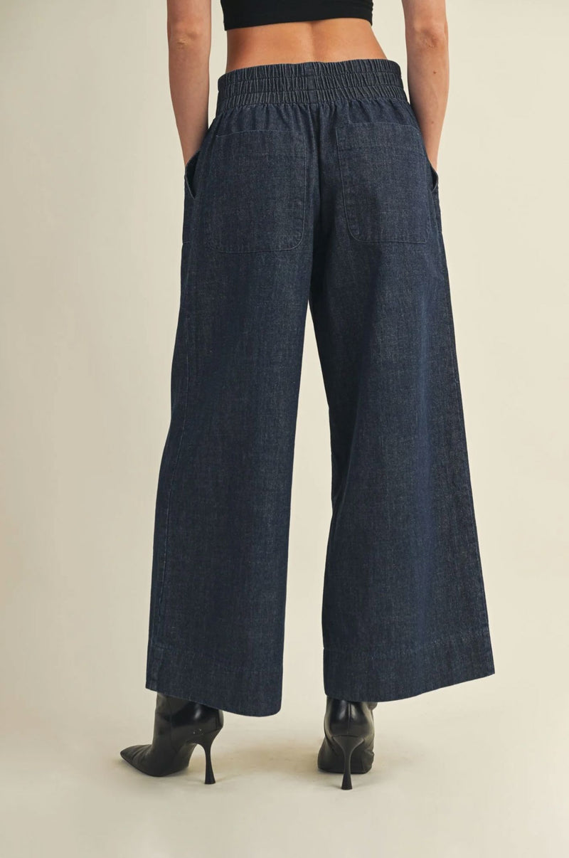 Kara Wide Leg Denim Pant-Denim-Uniquities