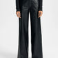 Kasey Mid Wide Leg Vegan Leather-Denim-Uniquities