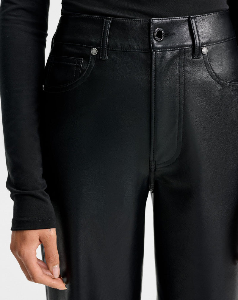 Kasey Mid Wide Leg Vegan Leather-Denim-Uniquities