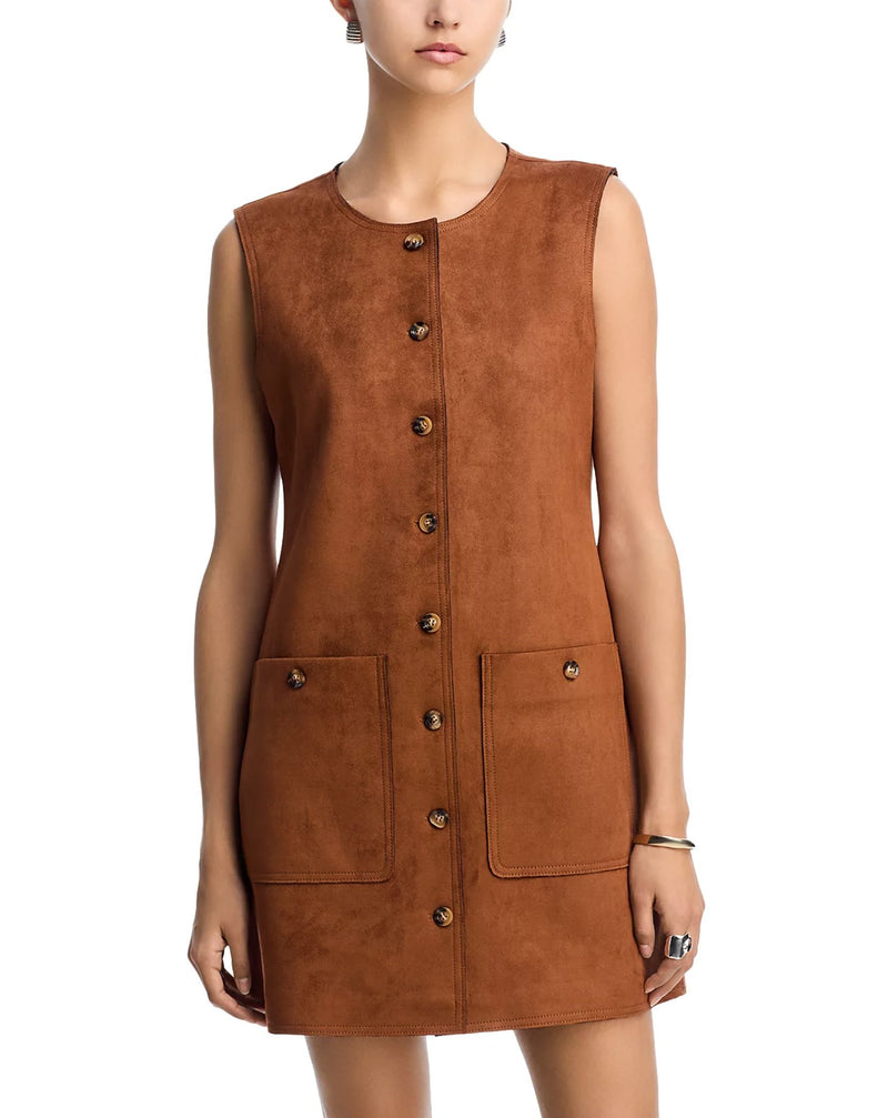 Laney Suede Mini Dress-Dresses-Uniquities