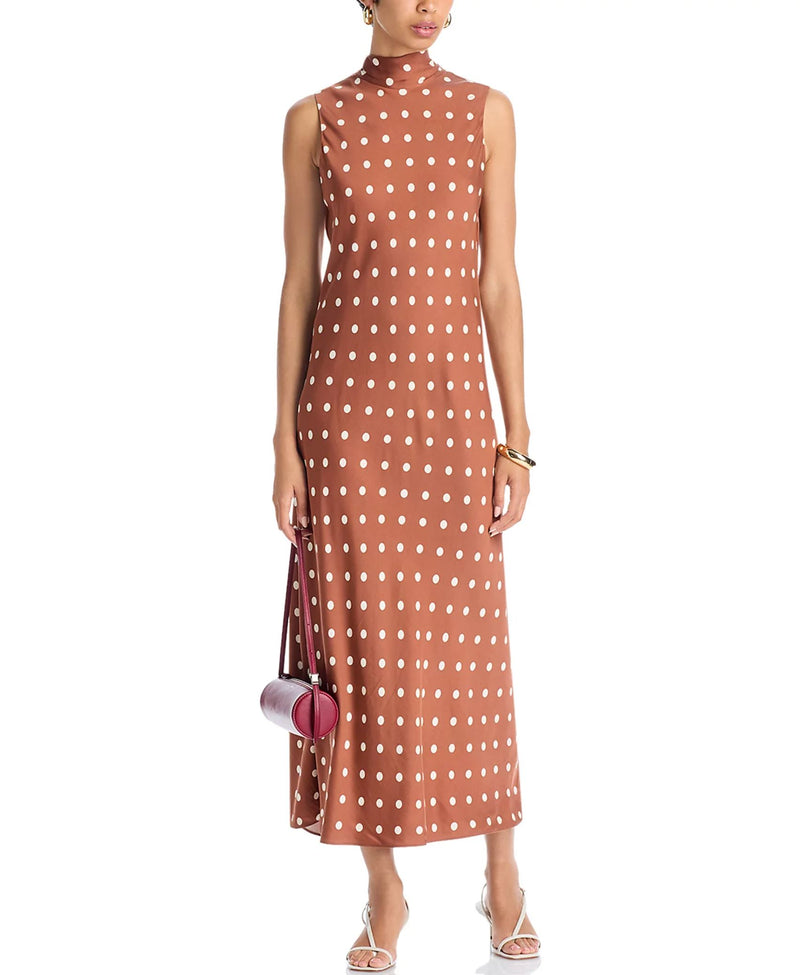 Ennis Satin Bow Midi Dress-Dresses-Uniquities