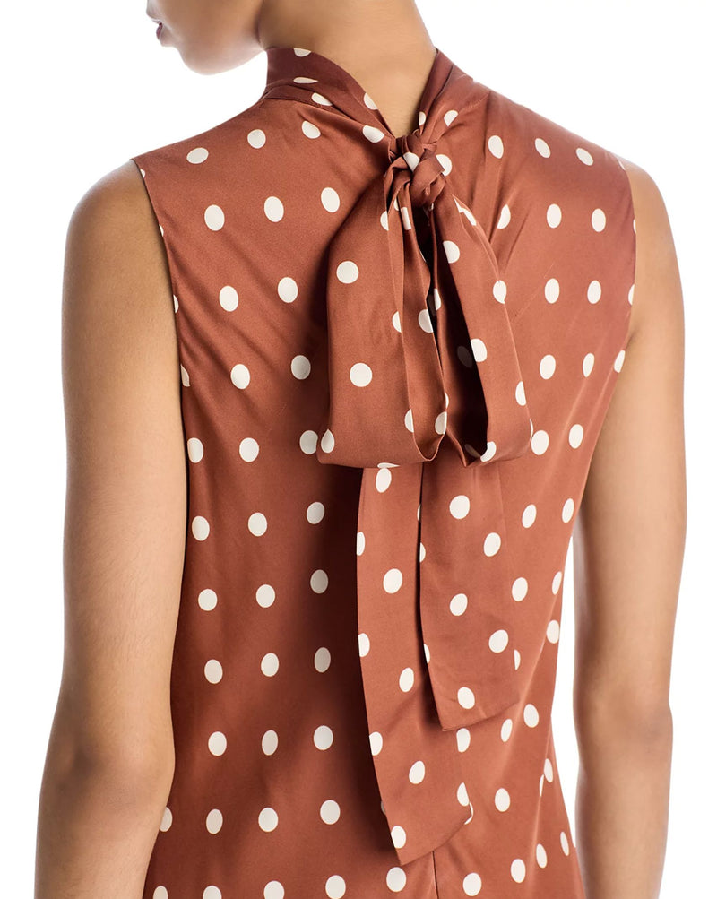 Ennis Satin Bow Midi Dress-Dresses-Uniquities