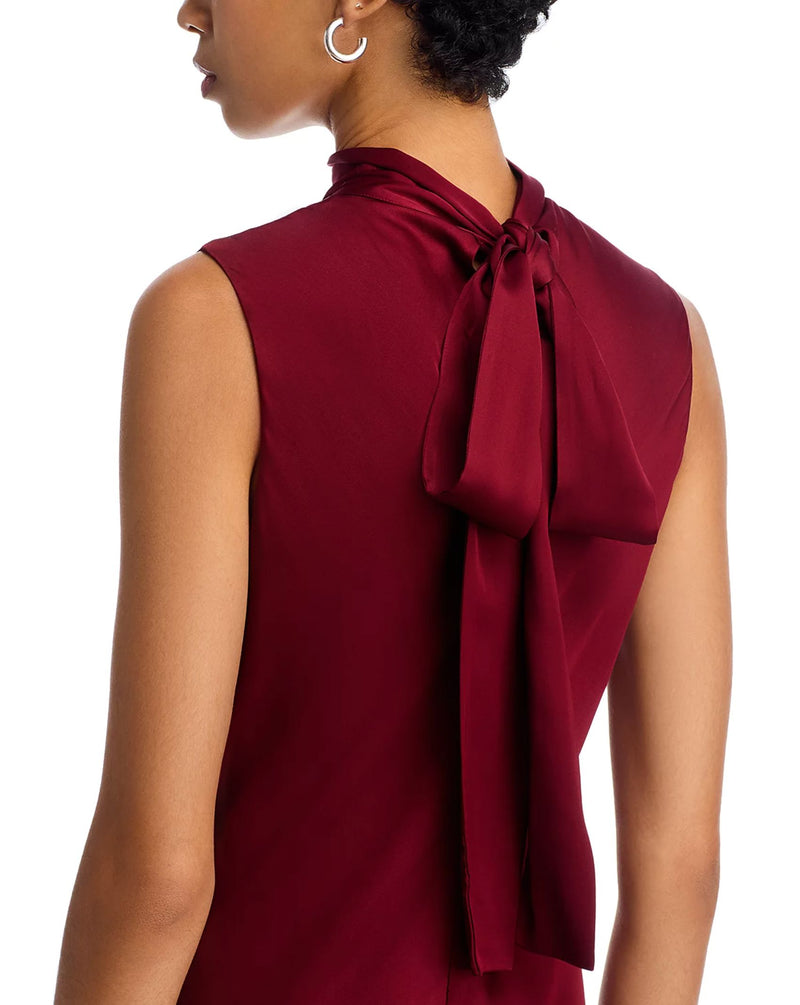 Ennis Satin Bow Midi Dress-Dresses-Uniquities