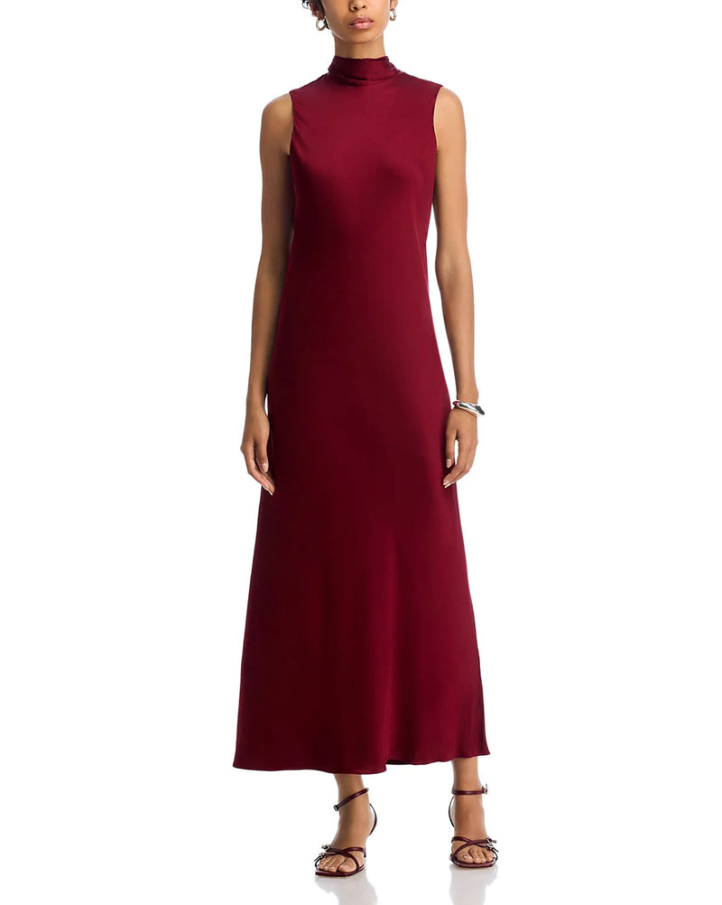 Ennis Satin Bow Midi Dress-Dresses-Uniquities