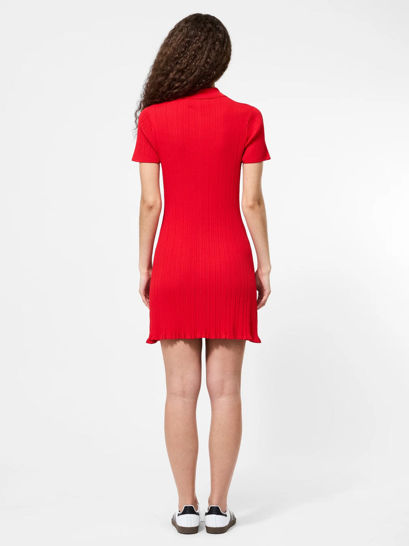 Crinkle Knit Short Sleeve Mini Dress-Dresses-Uniquities