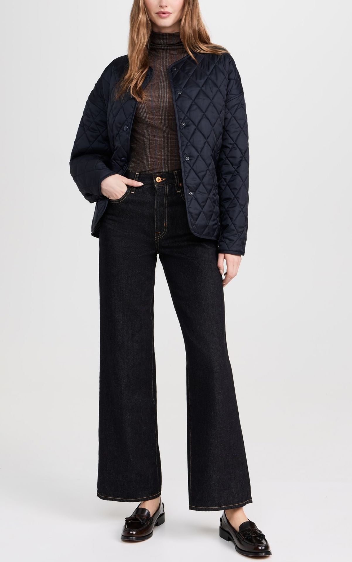 Shaw Paneled Long Sleeve Tee-Tops/Blouses-Uniquities