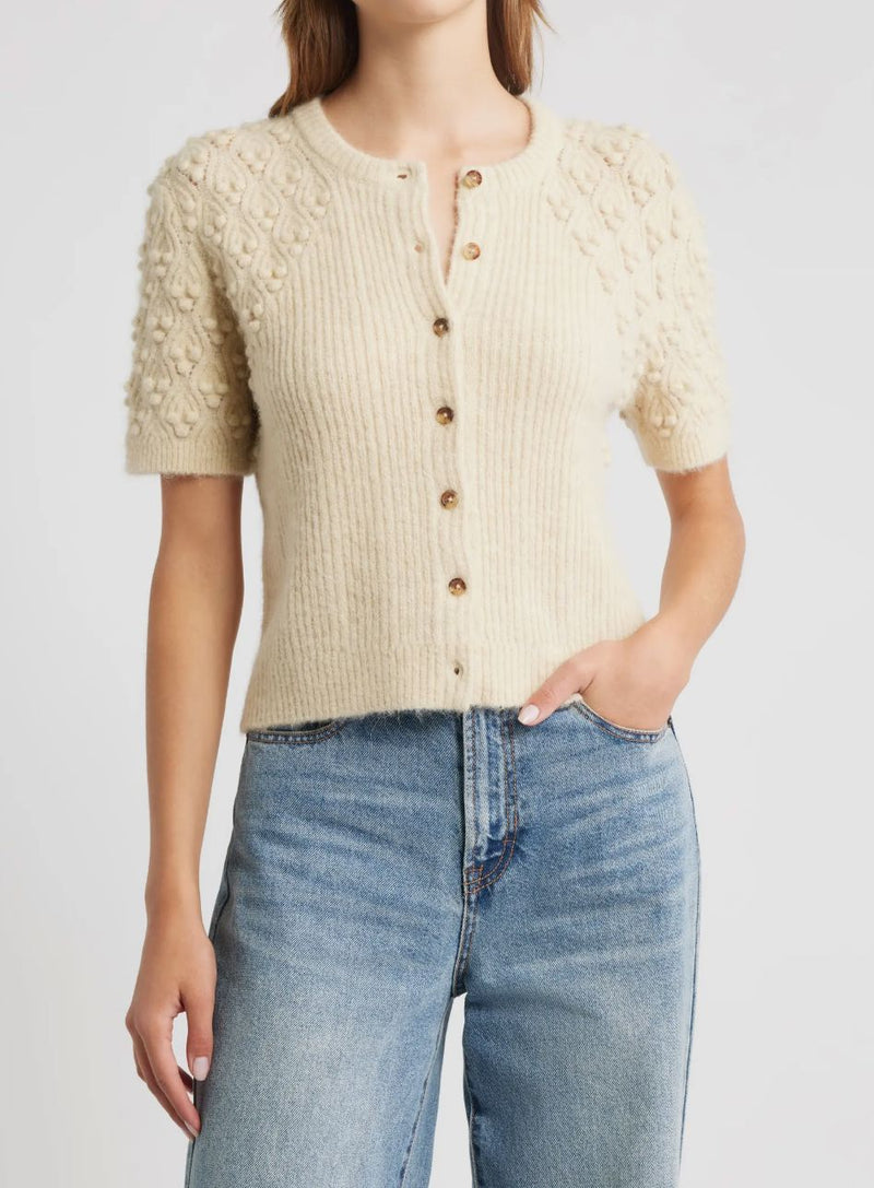 Sierra Short Sleeve Cardigan-Sweaters-Uniquities
