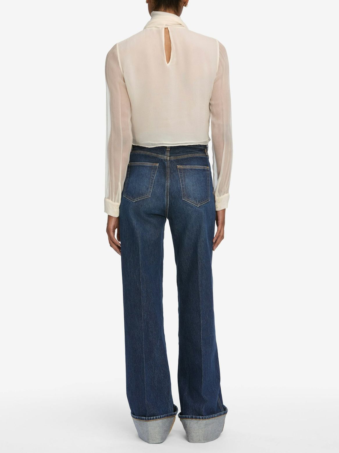 Cuffed Wide Leg Jeans in Spencer-Denim-Uniquities