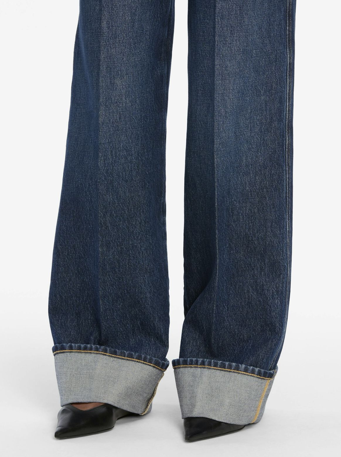 Cuffed Wide Leg Jeans in Spencer-Denim-Uniquities
