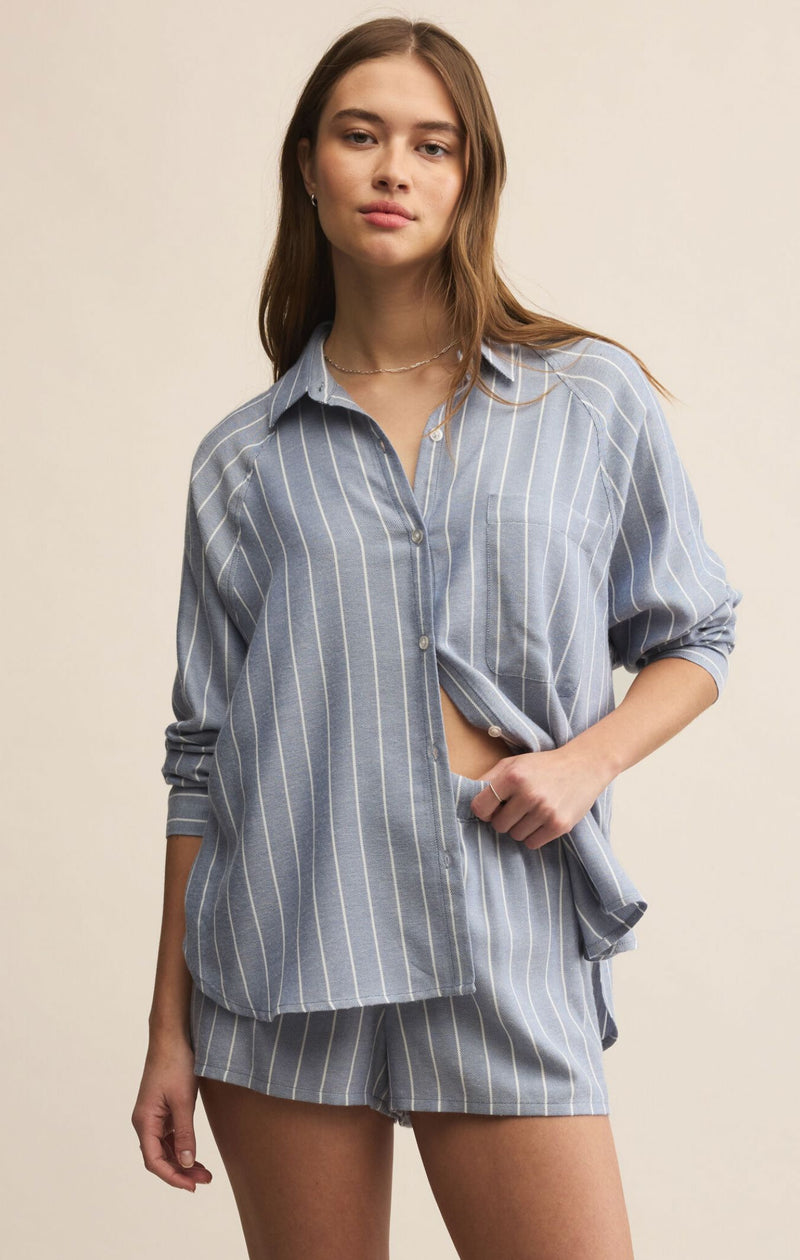 River Plaid Button Up-Lounge-Uniquities