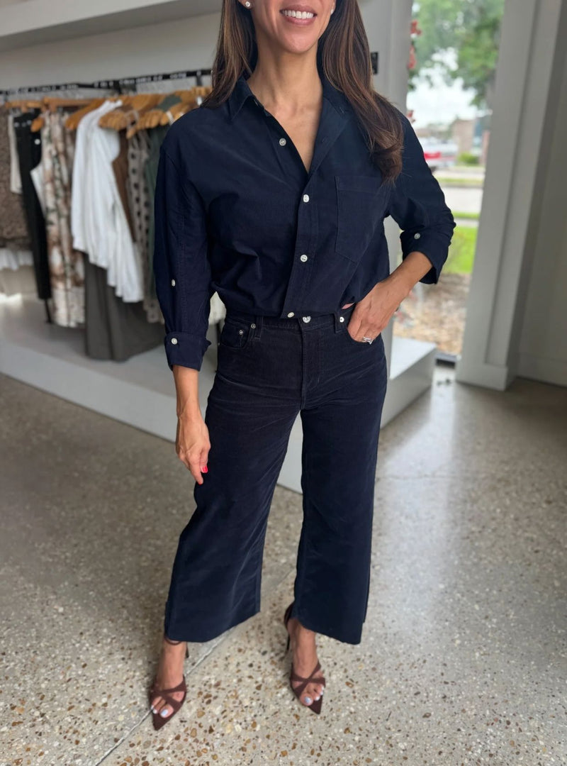 Lyra Wide Leg Crop Corduroy Jeans-Denim-Uniquities