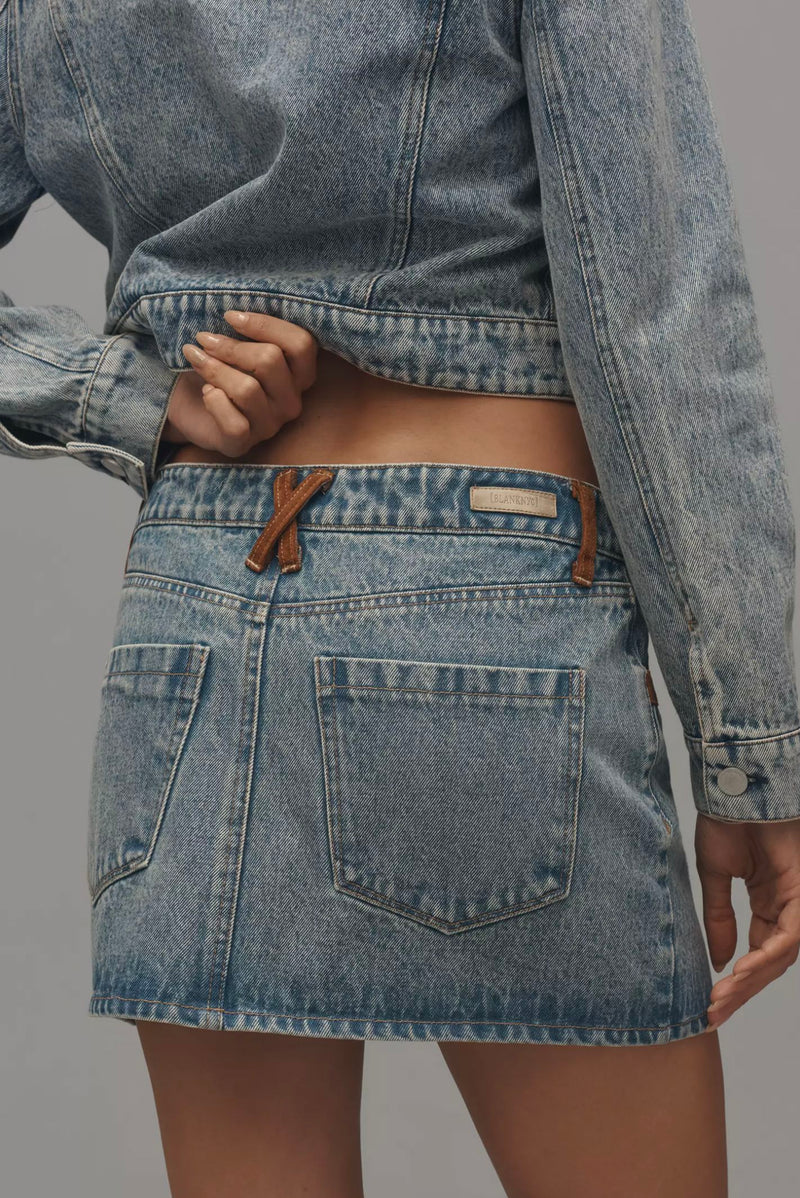 Rodeo Drive Denim Mini Skirt-Bottoms-Uniquities