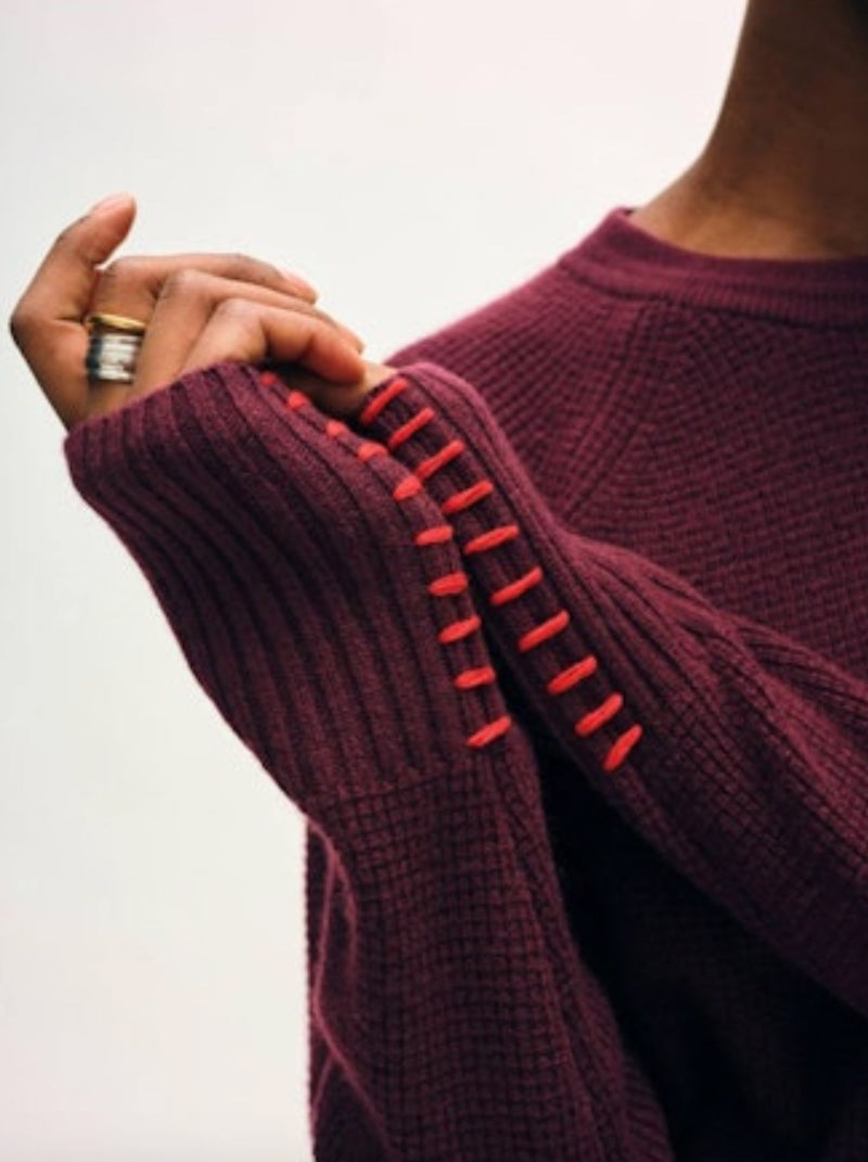 Cashmere Waffle Sweatshirt-Sweaters-Uniquities