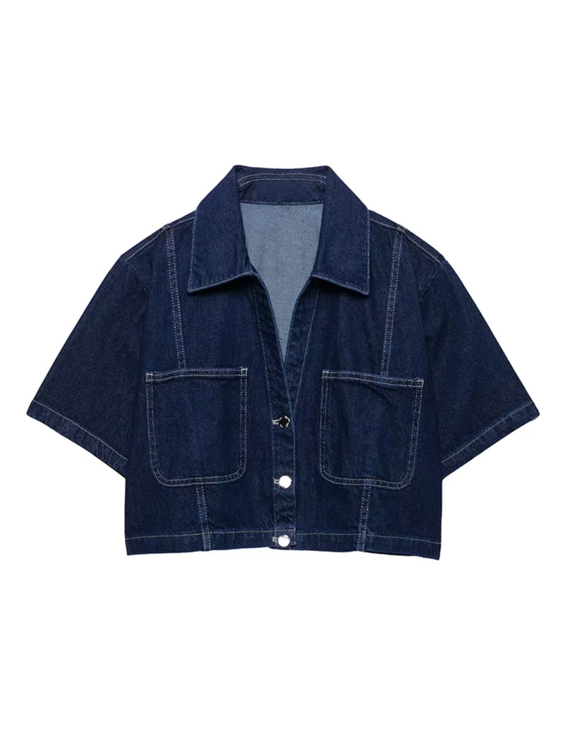 Bray Denim Top-Tops/Blouses-Uniquities