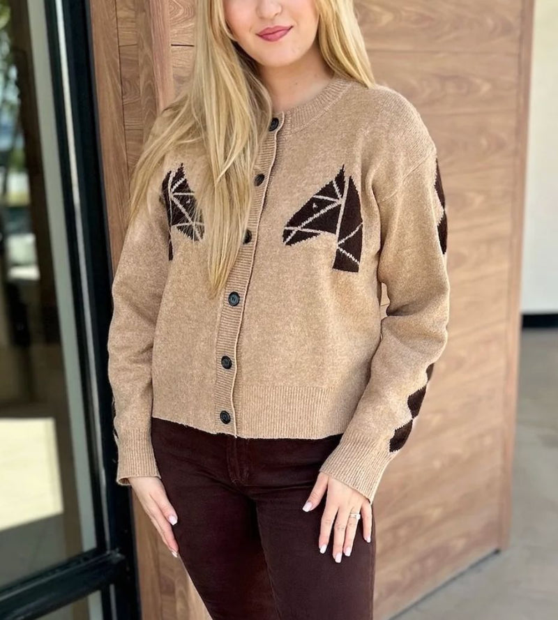 Tegan Horse Cardigan-Sweaters-Uniquities