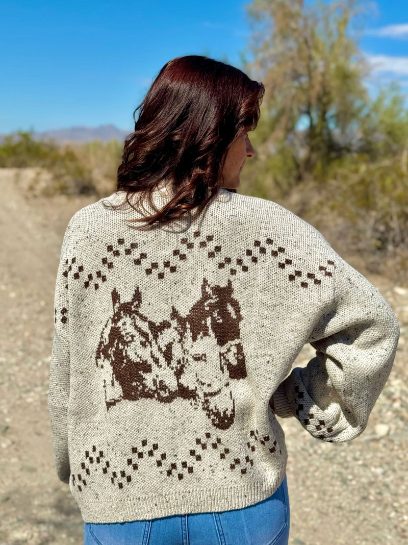 Millie Horse Cardigan-Sweaters-Uniquities