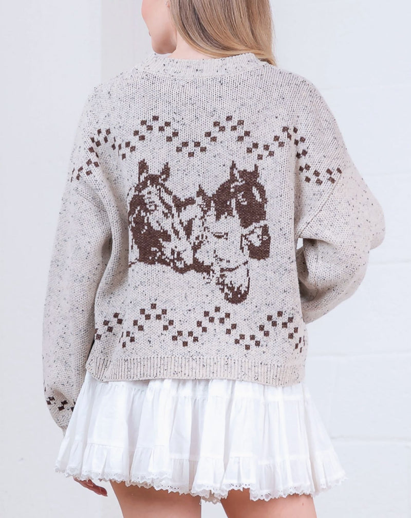 Millie Horse Cardigan-Sweaters-Uniquities