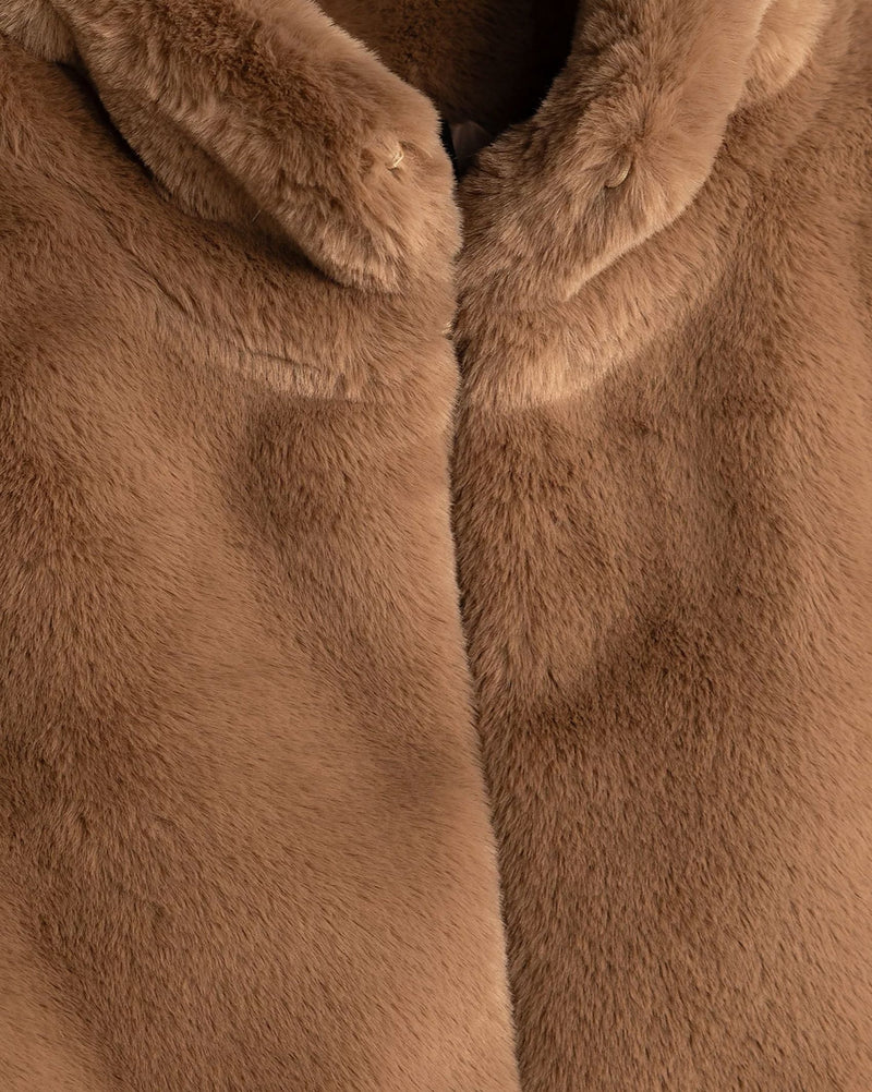 Sheared Mink Faux Fur Jacket-Jackets-Uniquities