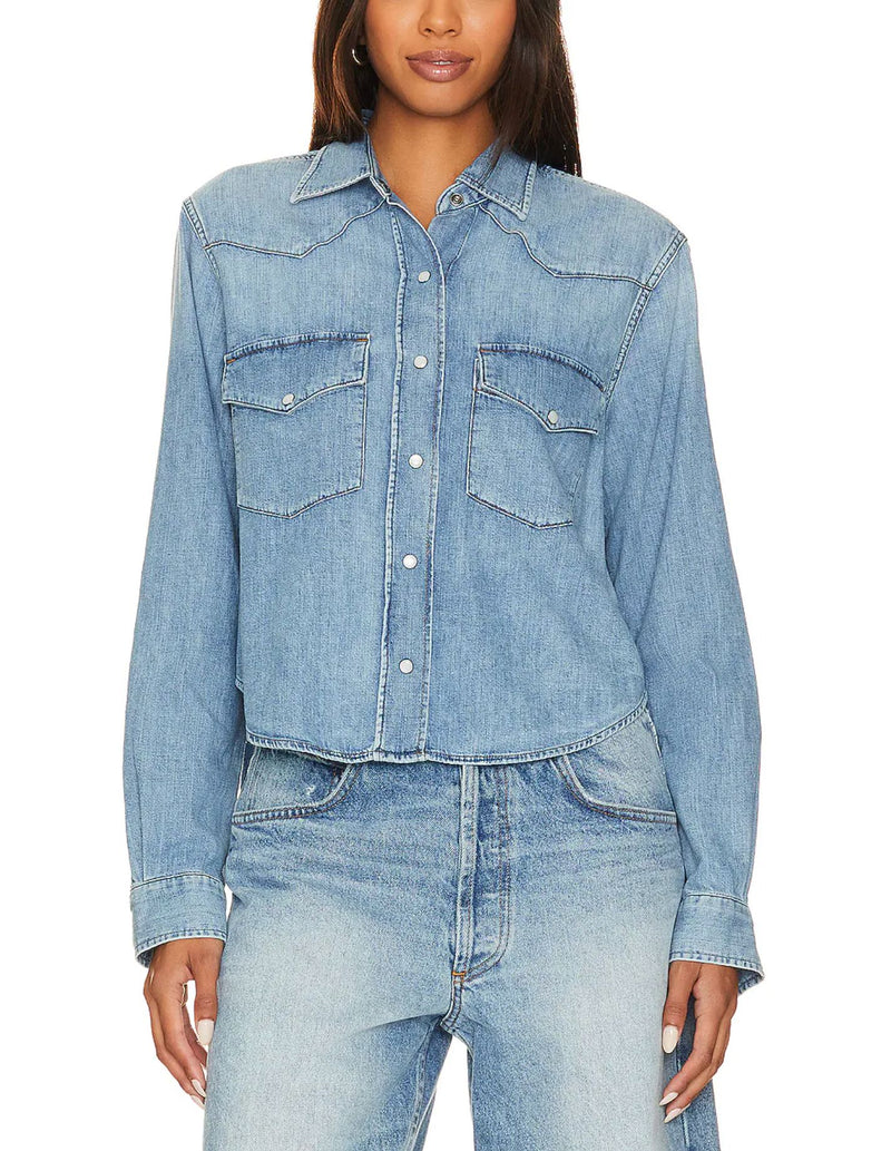 Cropped Western Shirt-Tops/Blouses-Uniquities