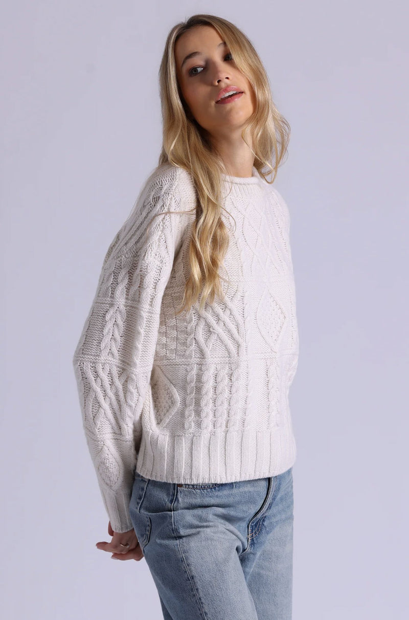 Pure Air Cashmere Cable Sweater-Sweaters-Uniquities