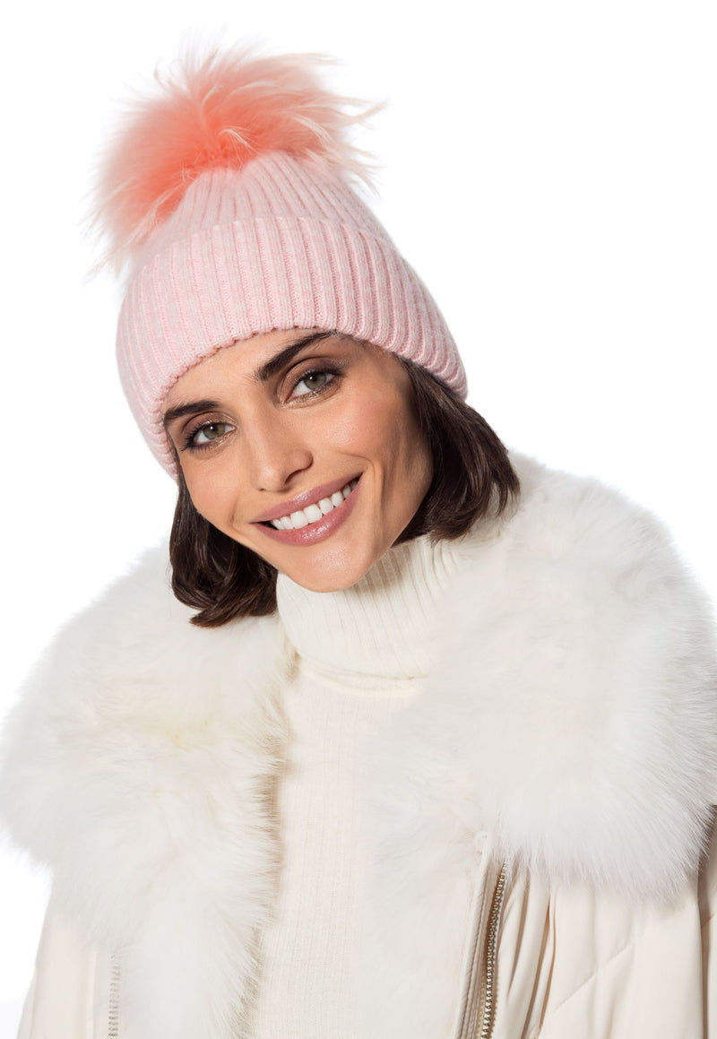 Angora Wool Pom Hat Mocha/Natural-Accessories-Uniquities