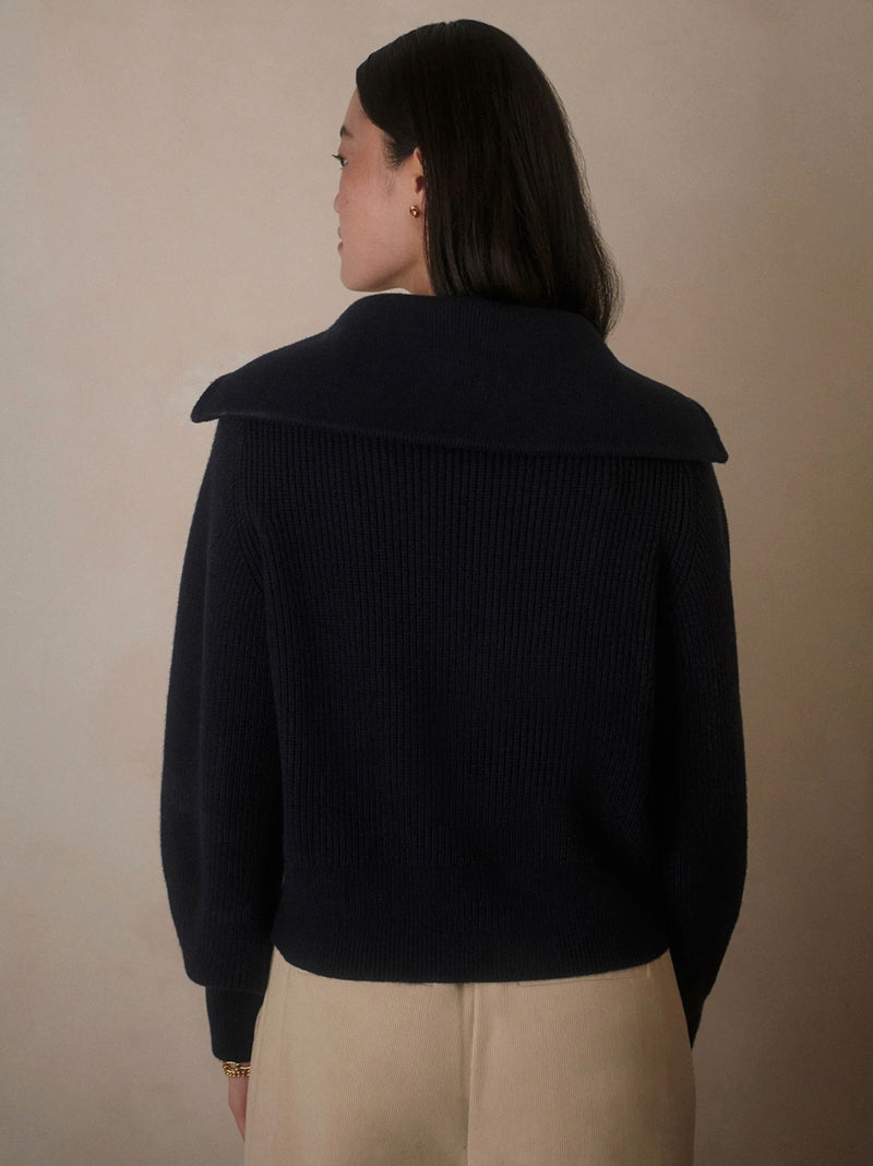 Maura Half Zip Rib Knit-Sweaters-Uniquities