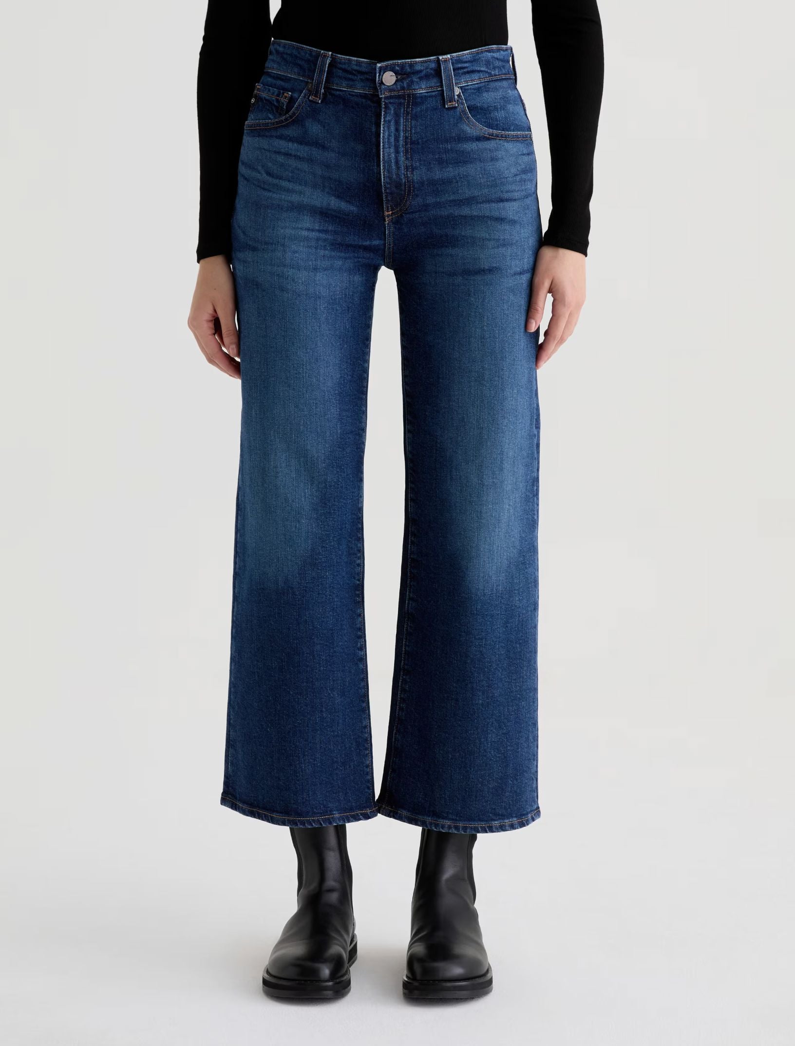 Saige Wide Leg Crop Jeans in Veiled-Denim-Uniquities