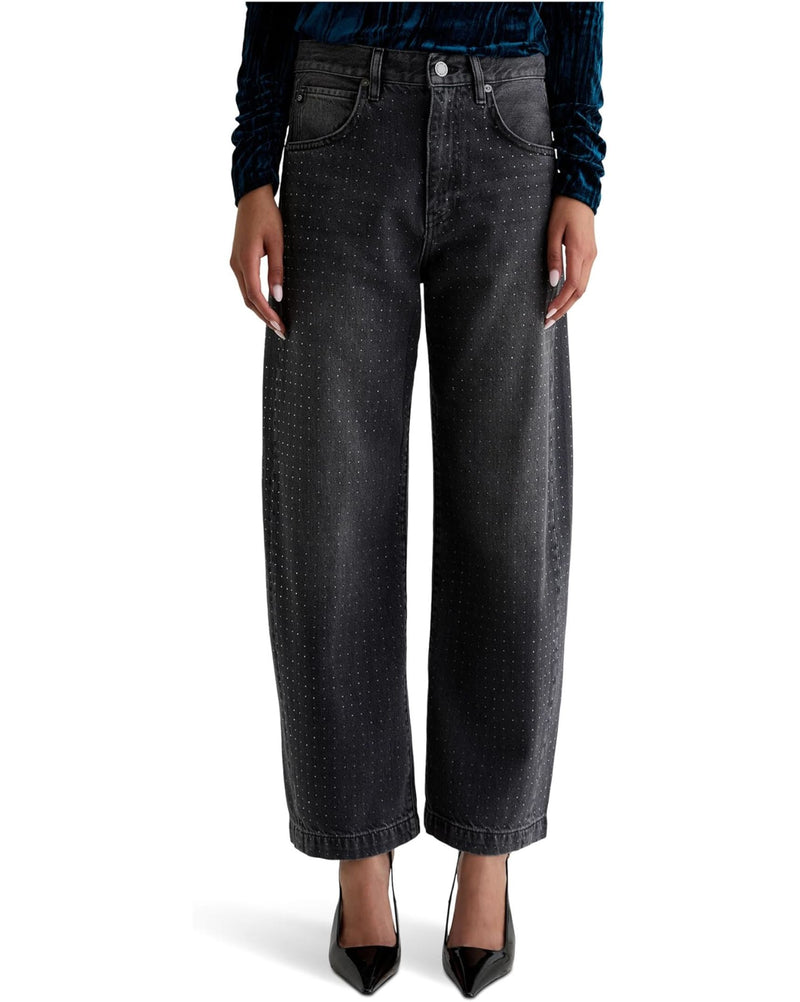 Hattie Embellished Barrel Jeans-Denim-Uniquities