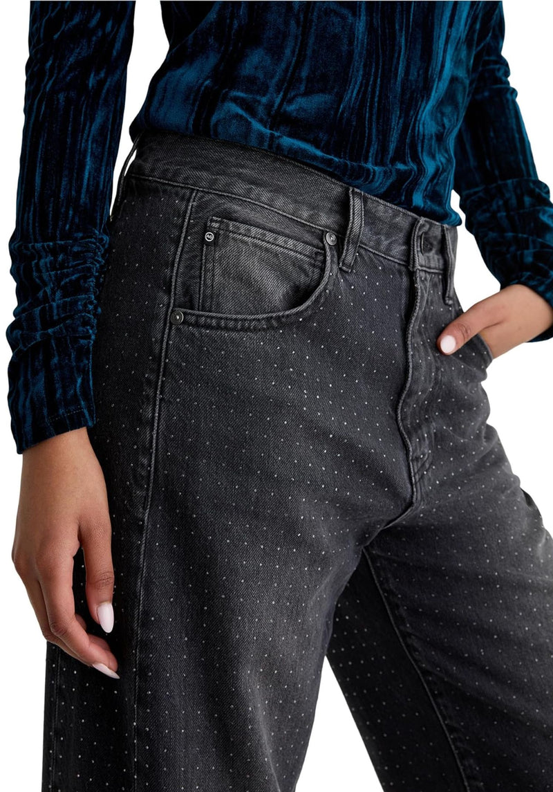 Hattie Embellished Barrel Jeans-Denim-Uniquities