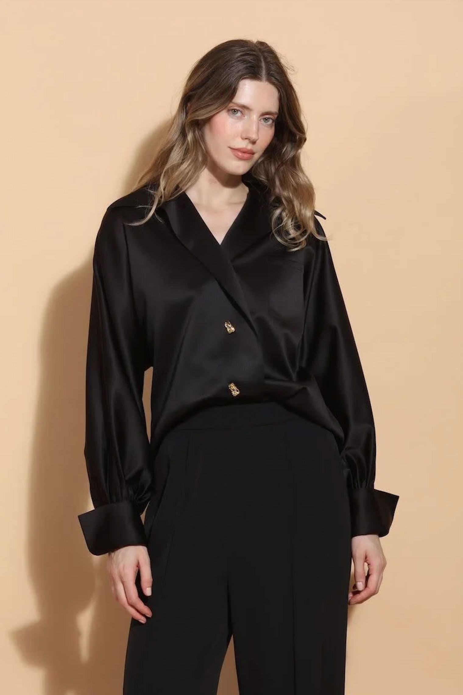 Kimberly Satin Blouse-Tops/Blouses-Uniquities