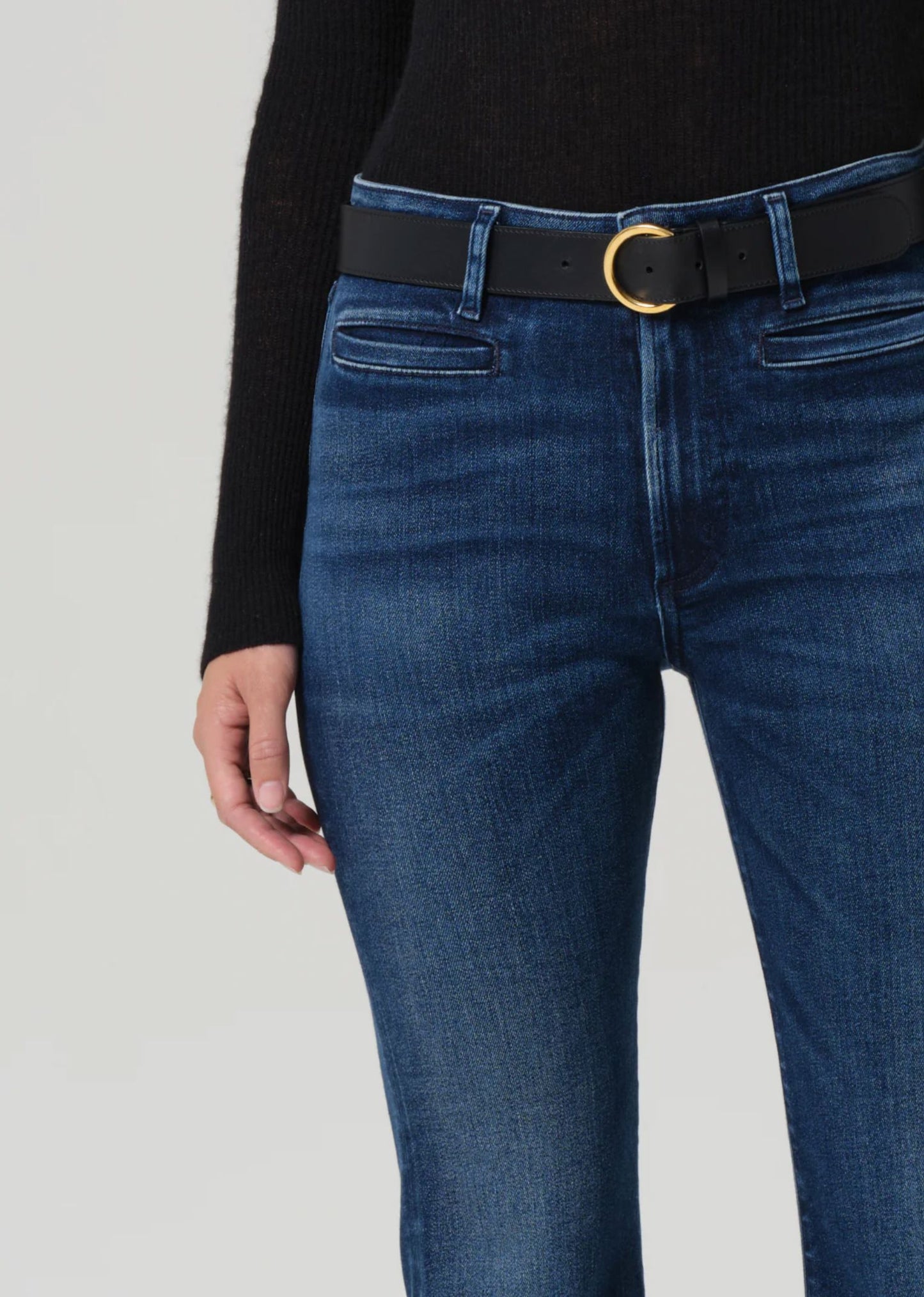 Lilah Flare Jeans With Welt Pocket-Denim-Uniquities