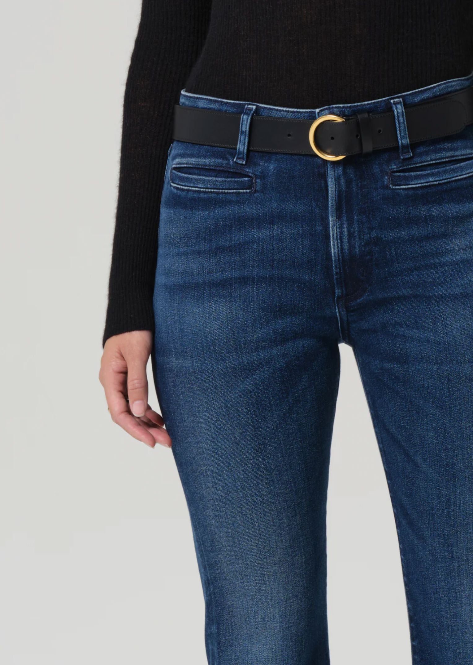 Lilah Flare Jeans With Welt Pocket-Denim-Uniquities