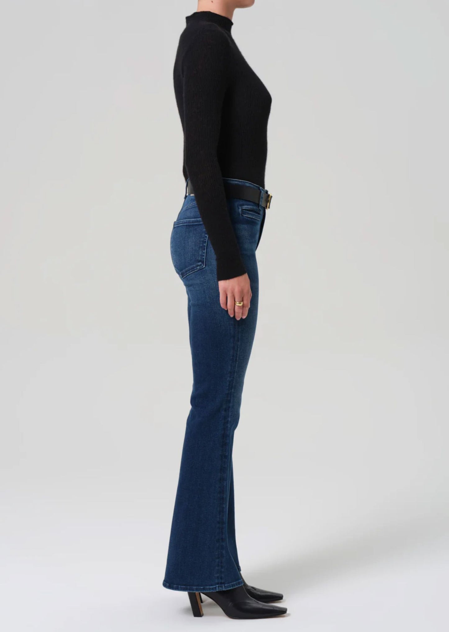 Lilah Flare Jeans With Welt Pocket-Denim-Uniquities