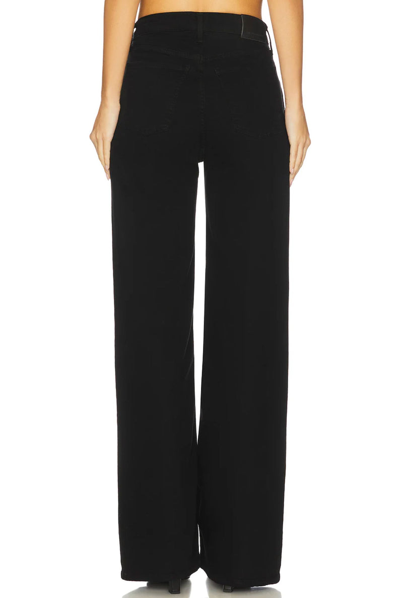 Lyra Long Wide Leg Jeans in Plush Black-Denim-Uniquities
