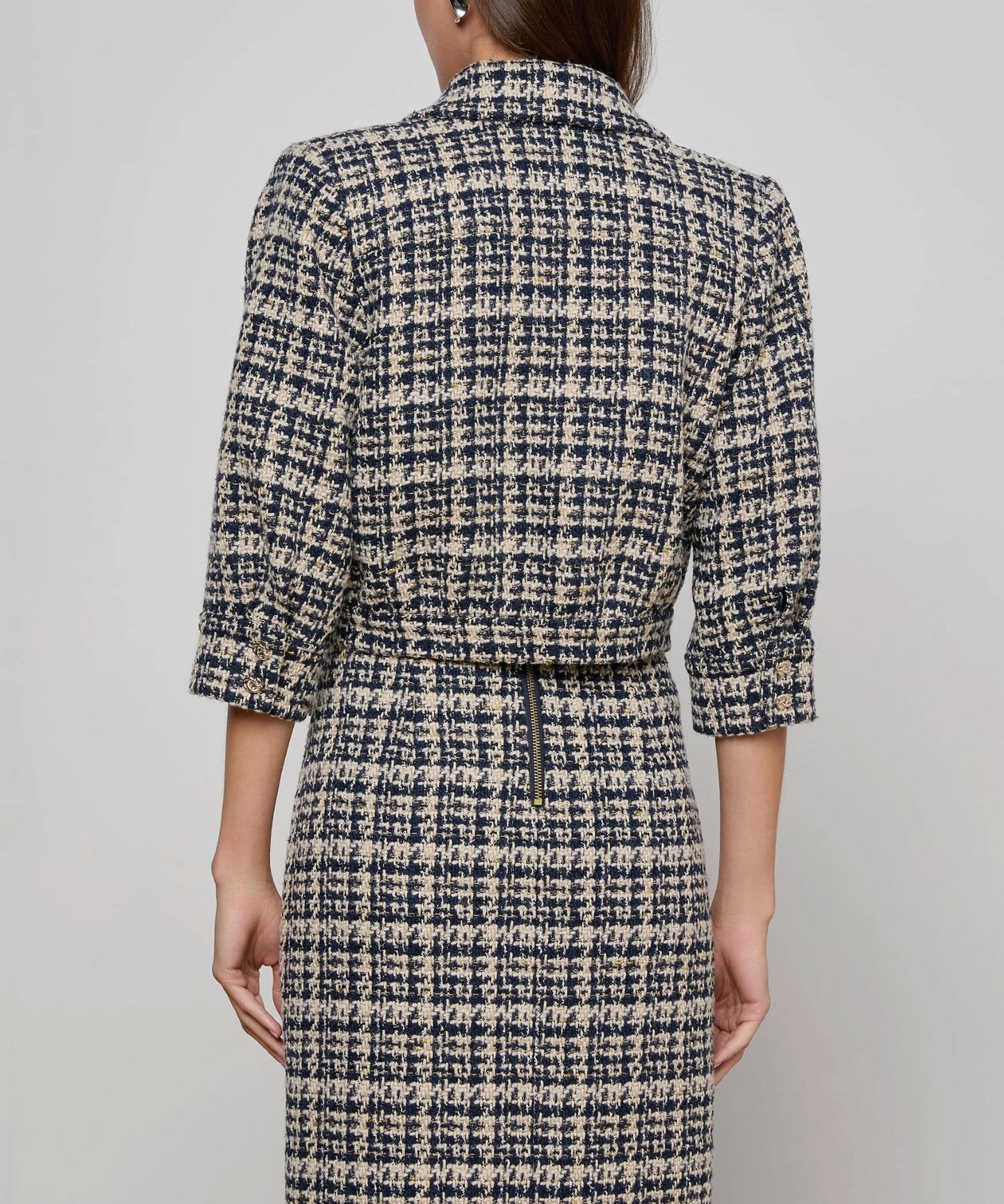 Jia Crop 3/4 Sleeve Jacket-Jackets-Uniquities