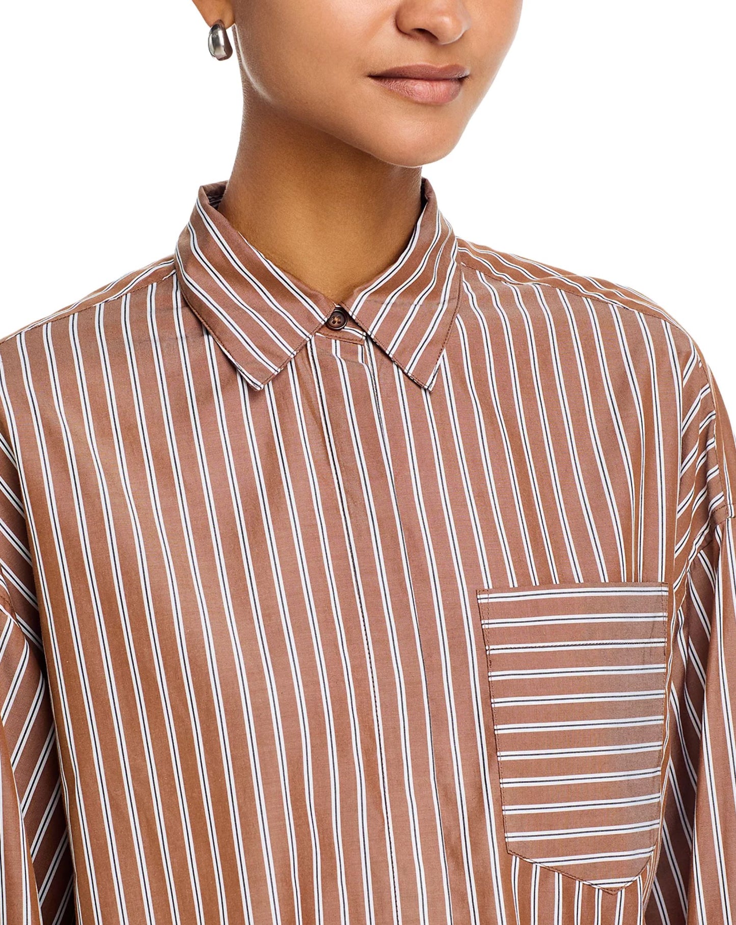 Marin Cropped Striped Shirt-Tops/Blouses-Uniquities