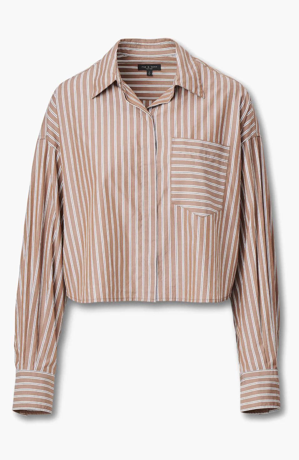 Marin Cropped Striped Shirt-Tops/Blouses-Uniquities