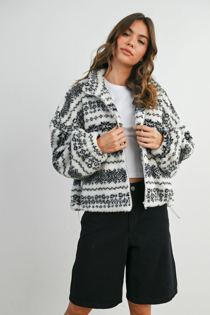 Lottie Fleece Zip Jacket-Jackets-Uniquities