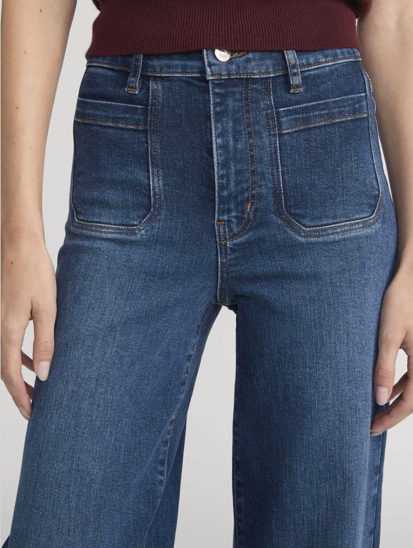 Le Slim Palazzo Modernist Pocket Jeans-Denim-Uniquities