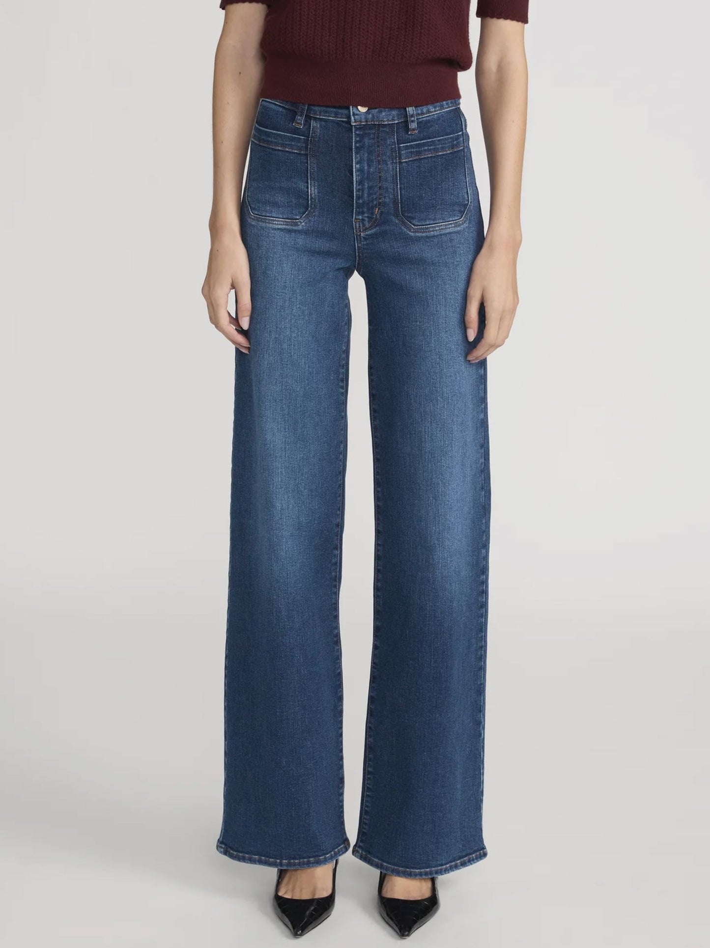 Le Slim Palazzo Modernist Pocket Jeans-Denim-Uniquities
