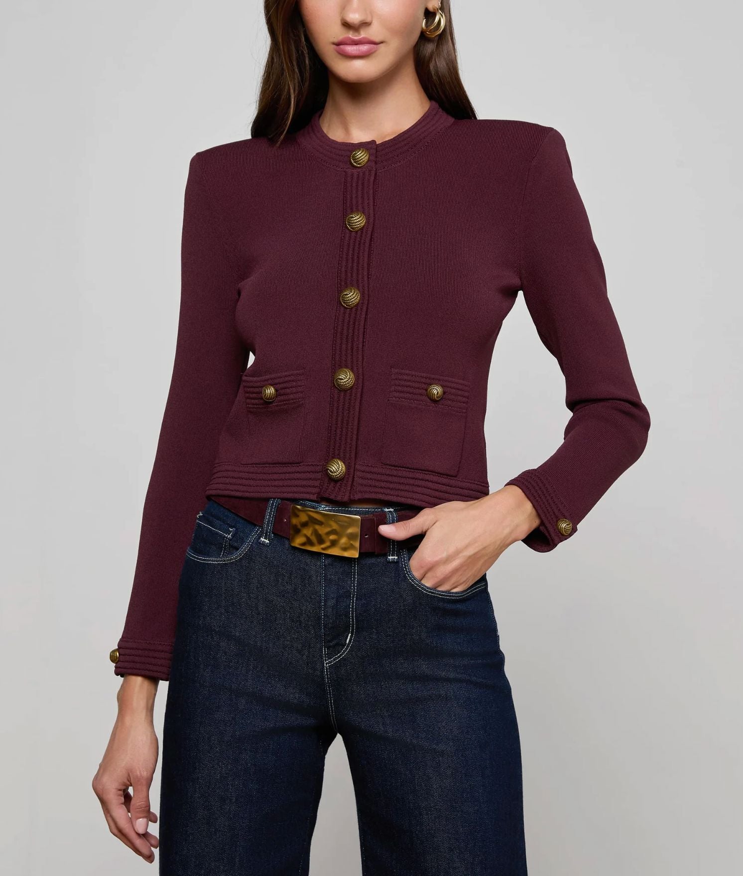 Patsy Crop Crew Cardi-Jackets-Uniquities
