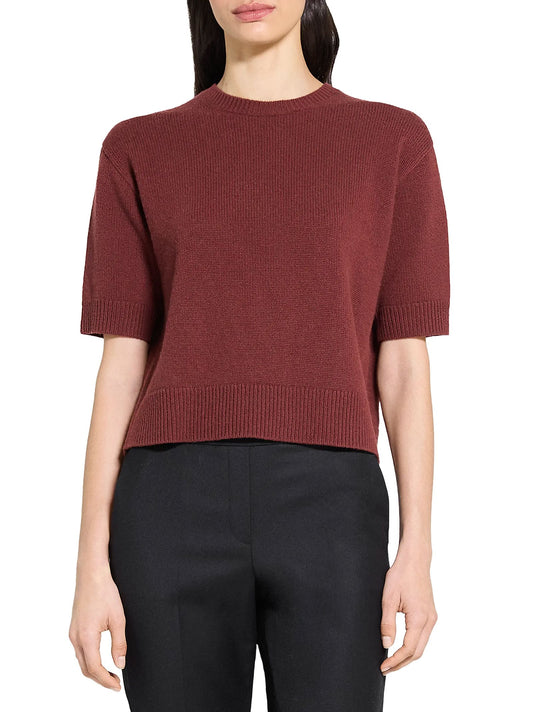 Cashmere Crop Tee-Sweaters-Uniquities