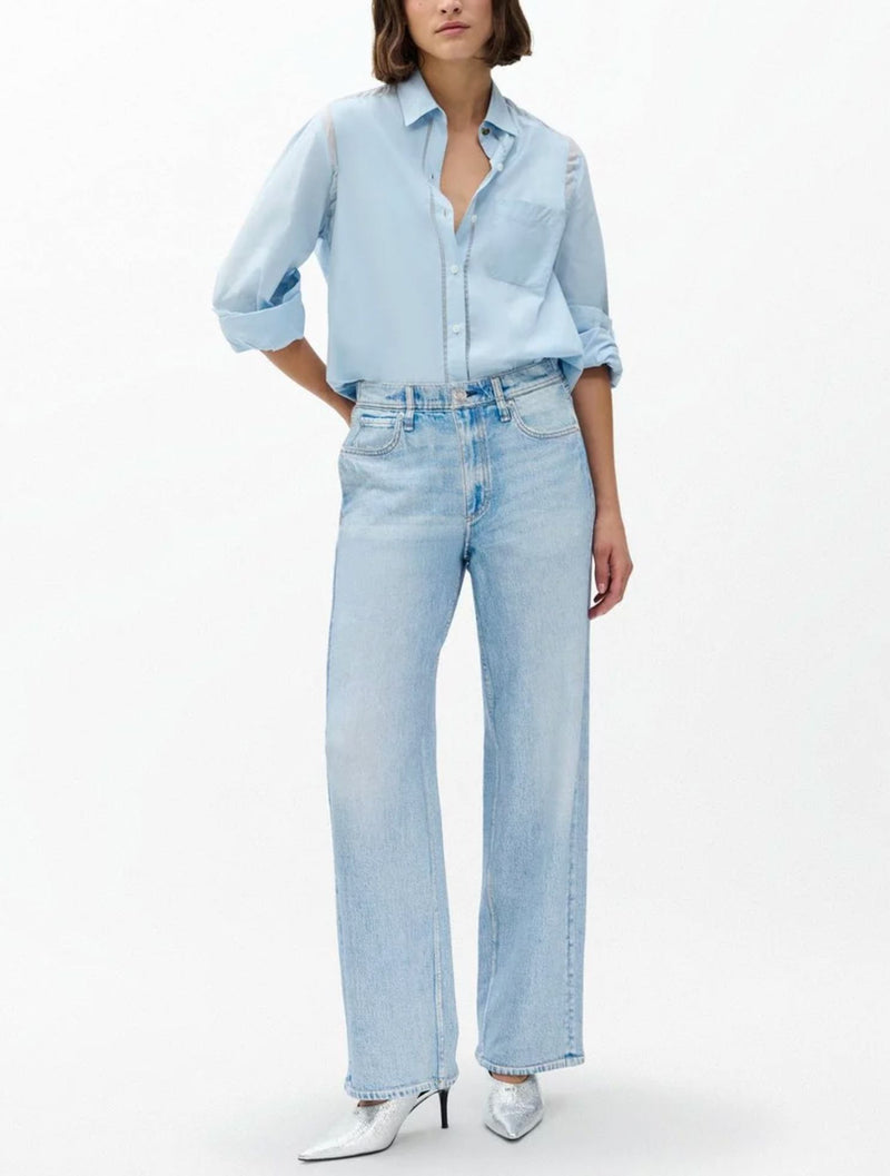 Miramar Terry Pull On Wide Leg Jeans-Denim-Uniquities