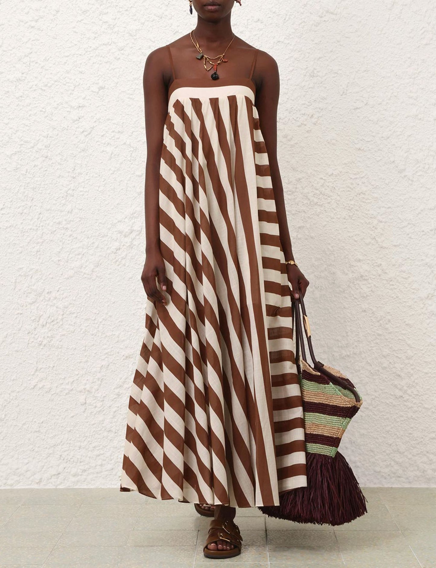 Daylight Stripe Maxi Dress-Dresses-Uniquities