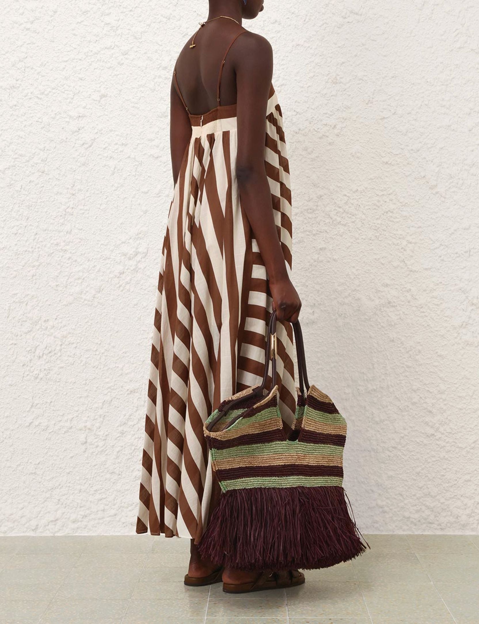 Daylight Stripe Maxi Dress-Dresses-Uniquities