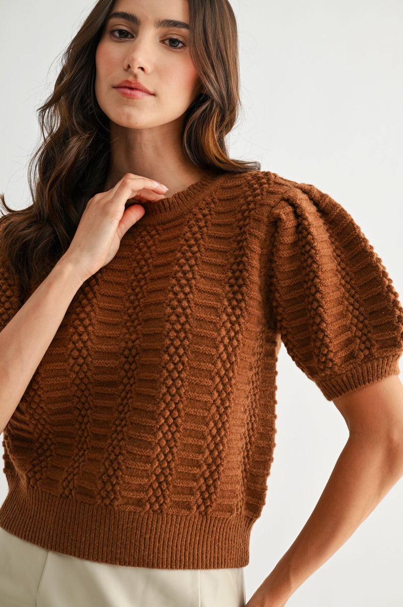 Cameron Puff Sleeve Sweater-Sweaters-Uniquities