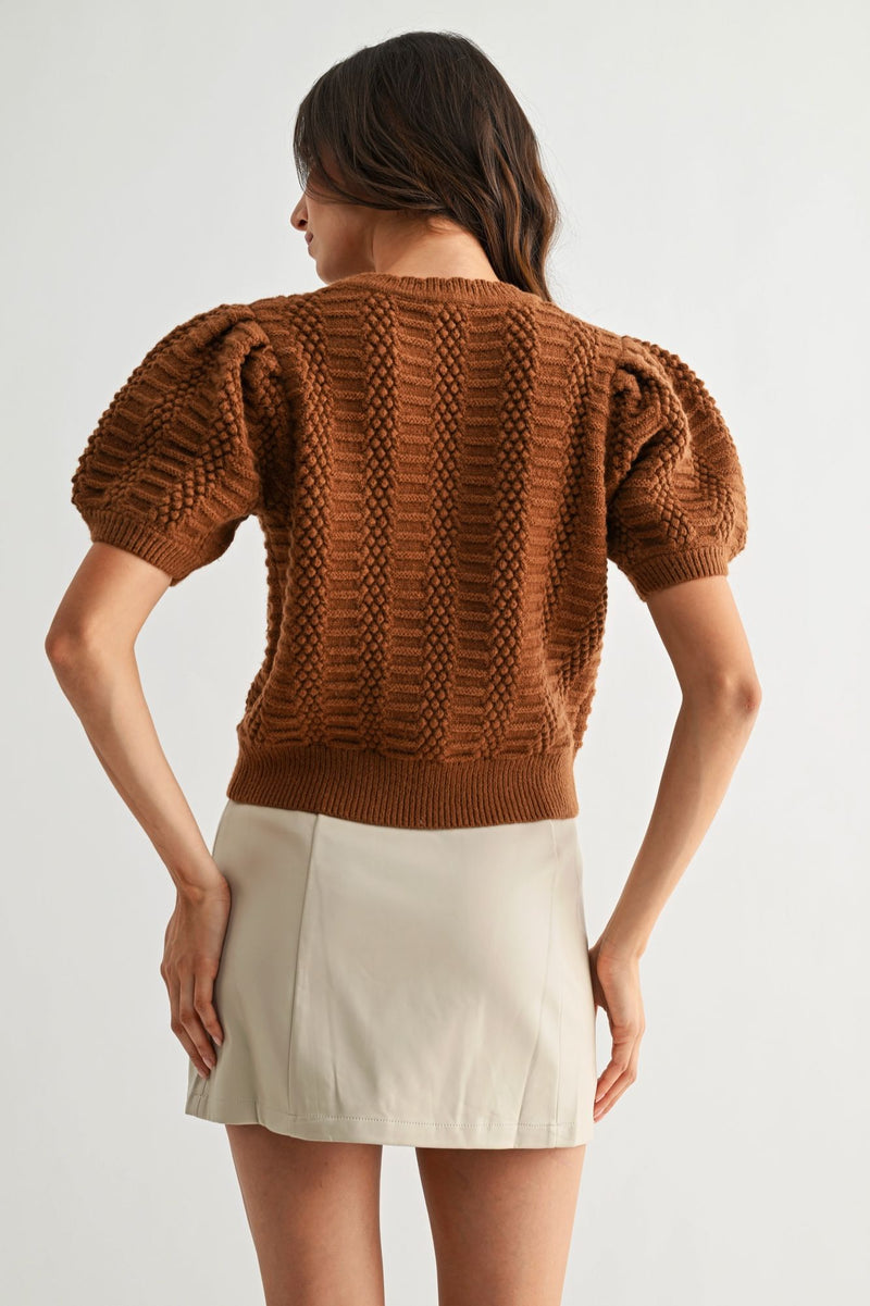 Cameron Puff Sleeve Sweater-Sweaters-Uniquities