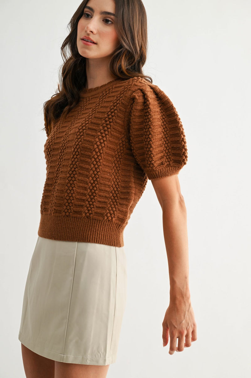 Cameron Puff Sleeve Sweater-Sweaters-Uniquities
